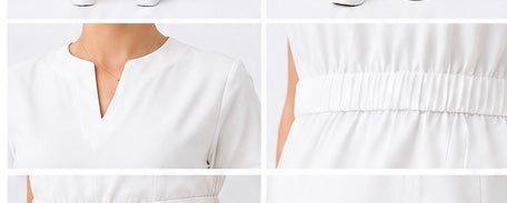 Bluză Medicală ZIBA PURE | Alb + Pantaloni Cadou